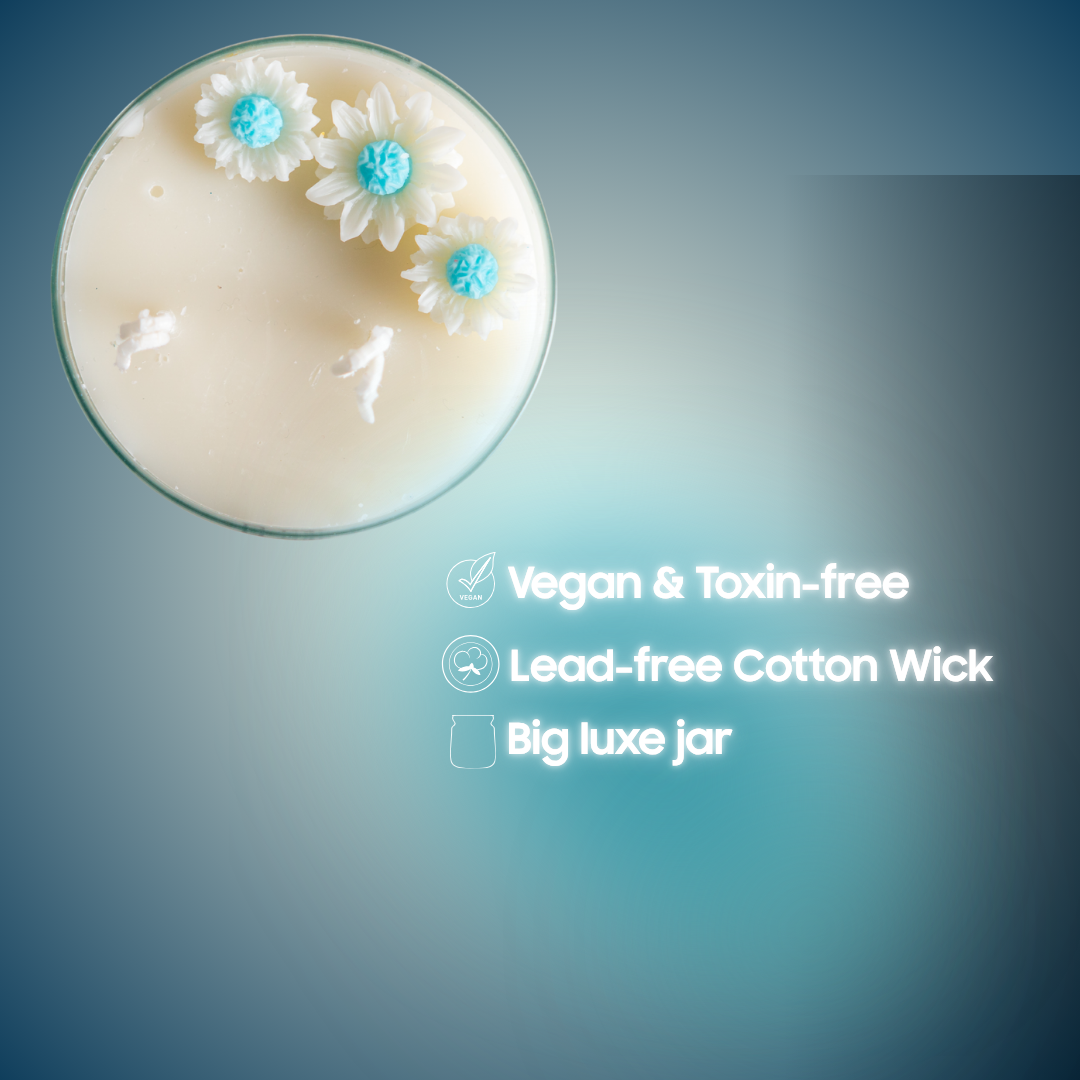 Luxury Glass Jar Scented Candle (Yamuna Phool) bhakty.store