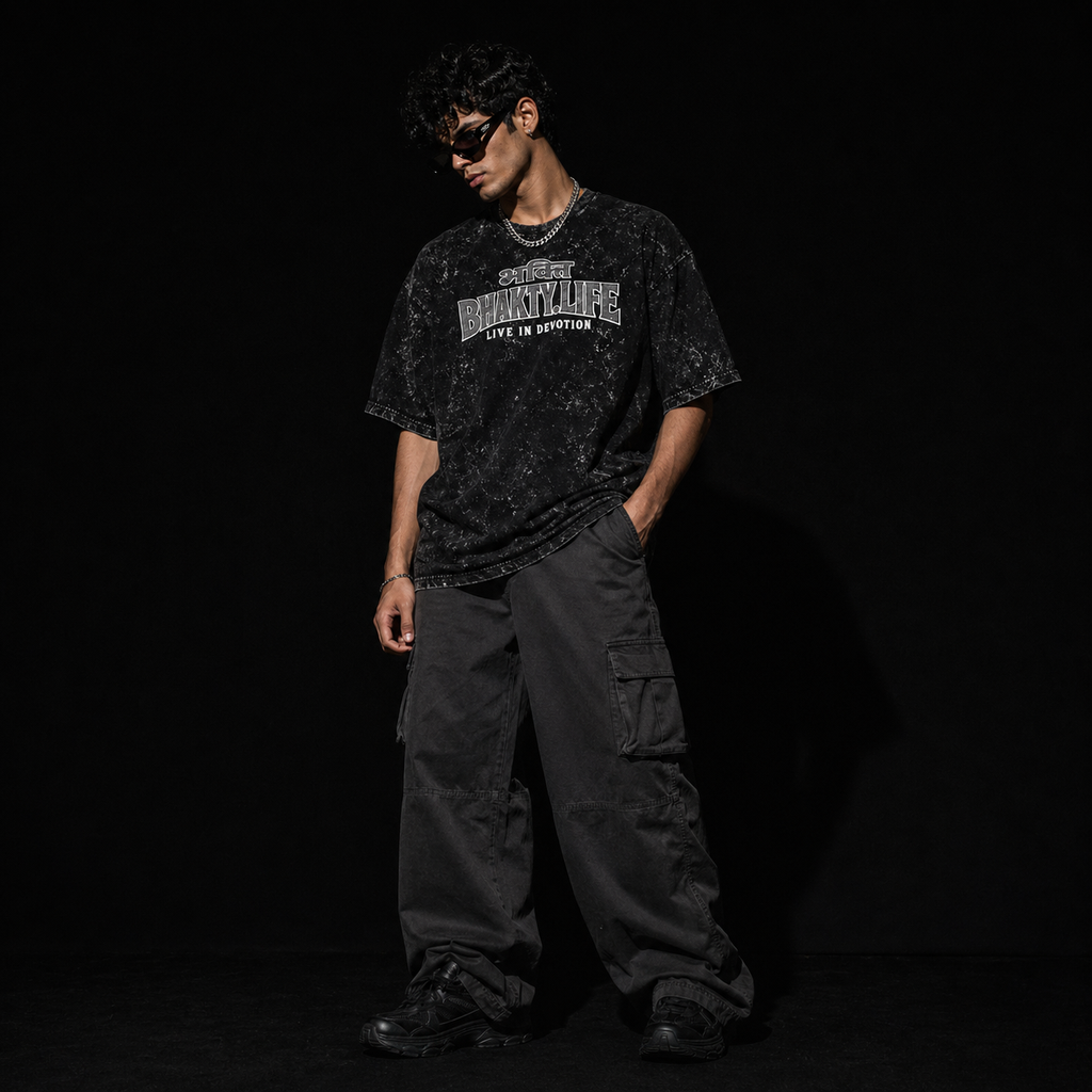Bhakty.Life Acid Washed Oversized T-Shirt bhakty.store