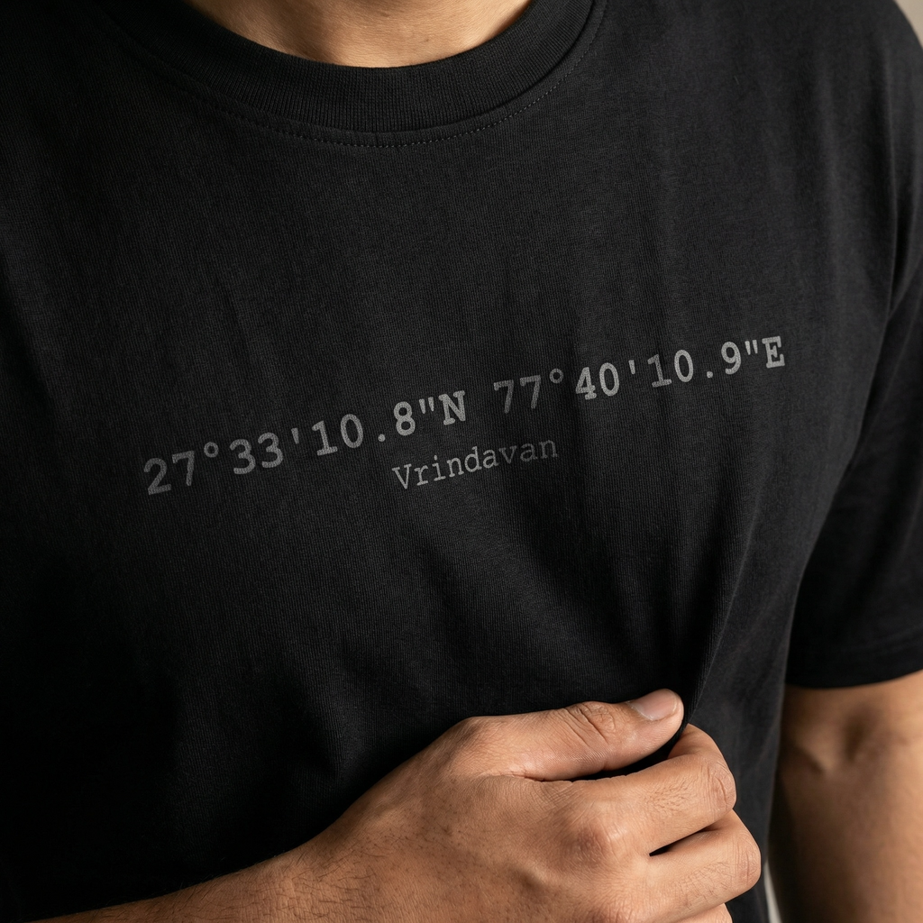 Vrindavan Map. Regular Fit T-Shirt bhakty.store