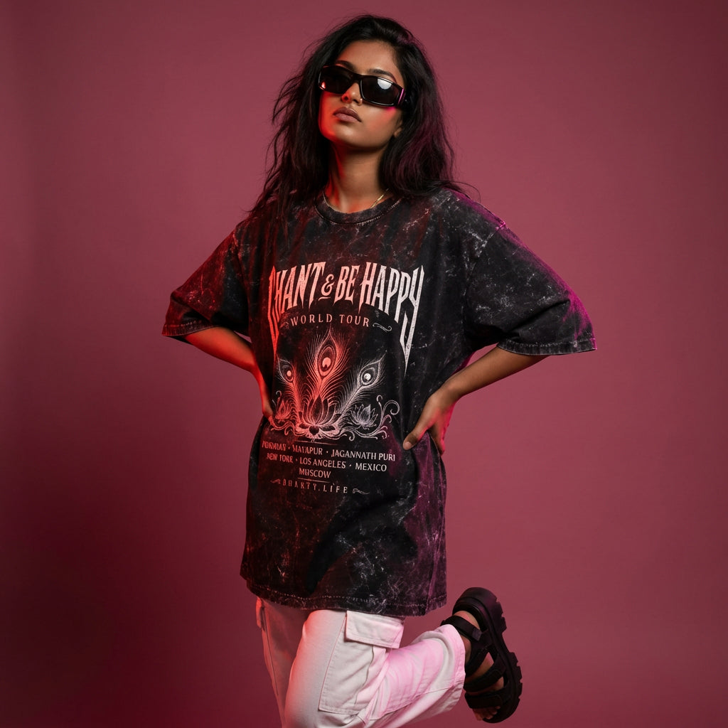 CBH World Tour. Acid Washed Oversized T-Shirt bhakty.store