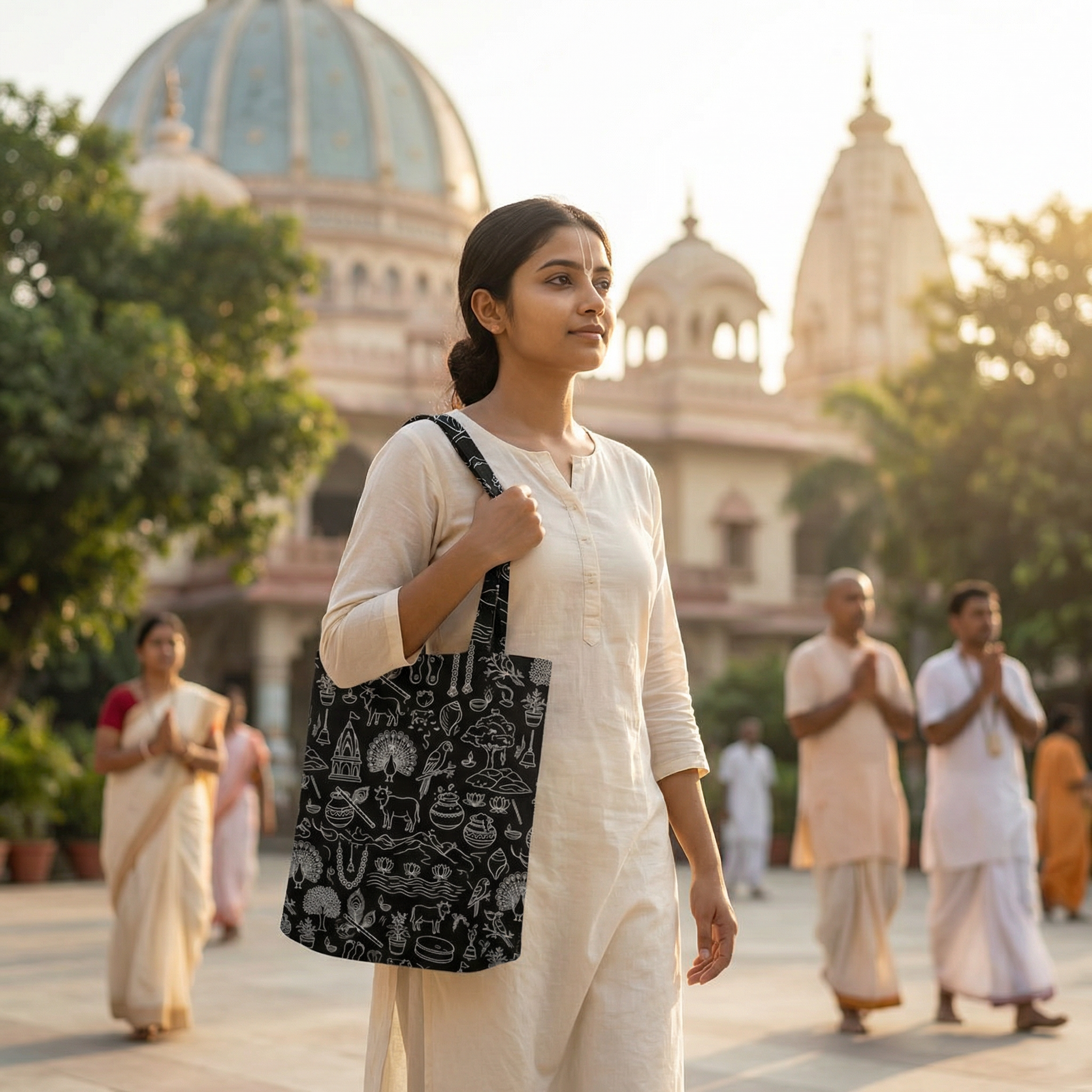 Vrindavana.  Totebag Zipper bhakty.store